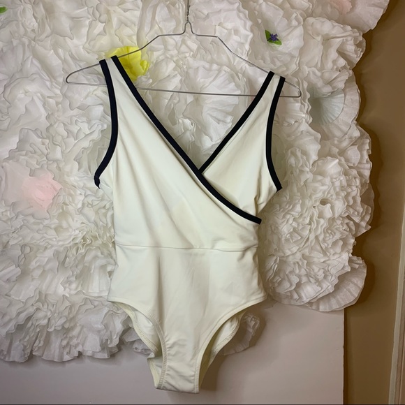 Solid & Striped One Piece Bathing Suit - Picture 2 of 8